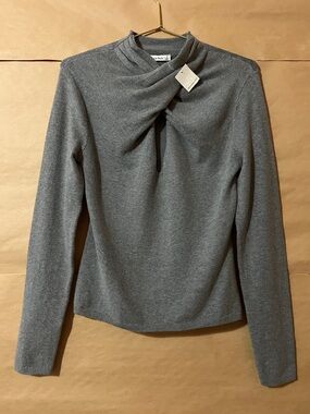 Abercrombie | NWT Twist Front Keyhole Mini Mockneck Sweater Top Grey Size S